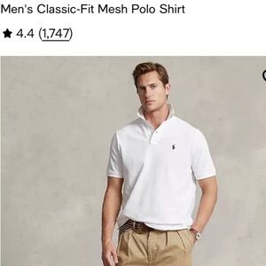 Ralph Lauren White Mesh Polo Shirt